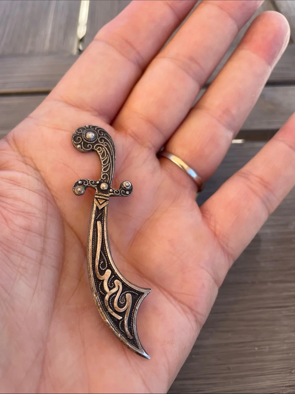 Spanish Decorative Dagger Pin in Metallic Tones